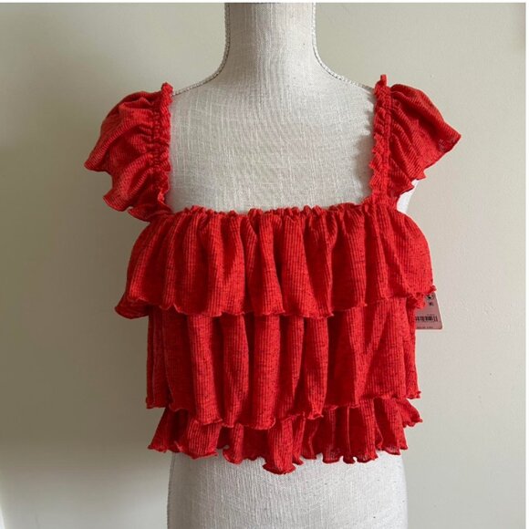 Free People Free-est NWT red blouse size M - Picture 2 of 7